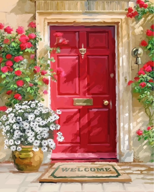 Finalizing Red Door and Plants Artwork