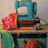 Aesthetic Vintage Sewing Machine Paint By Numbers