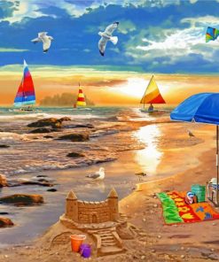 Beach Sunset Summer Paint By Numbers