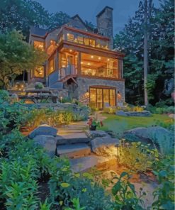 Aesthetic Villa Landscape Painting Kit Paint By Numbers