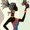 African Woman with Butterflies Paint By Numbers