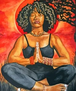 Black Woman Yoga Serenity Paint By Numbers