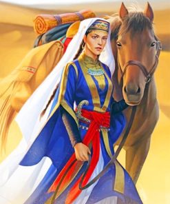 Arabian Woman with Horse Paint By Numbers