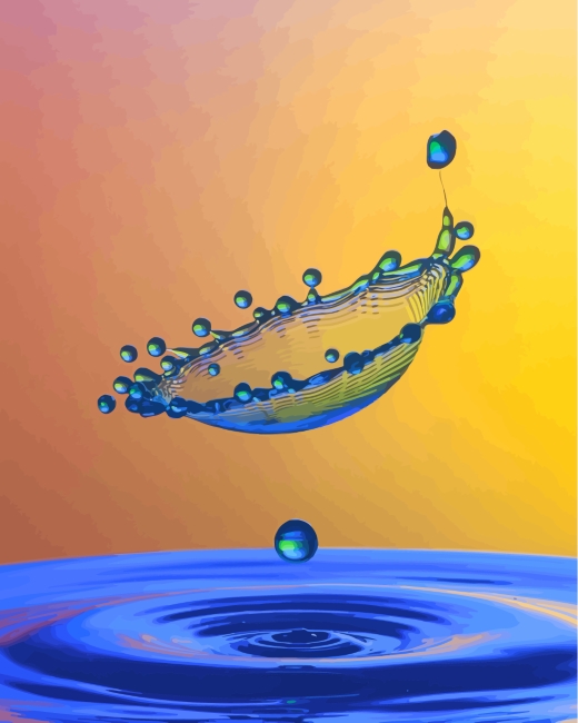 Finishing touches on Aesthetic Water Drop artwork