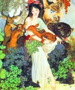 Forest Queen and Stag Paint By Numbers