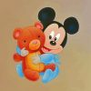 Baby Mickey and Bear Paint By Numbers