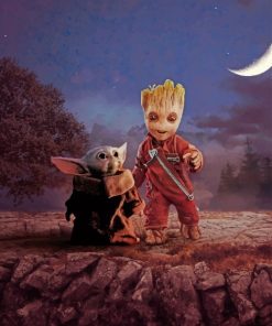 Baby Groot and Grogu Paint By Numbers
