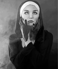 Monochrome Gothic Nun Paint By Numbers