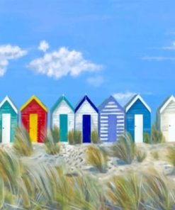 Coastal Beach Huts Paint By Numbers