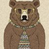 Grizzly Bear with Glasses Paint By Numbers