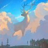 White Fantasy Deer Paint By Numbers