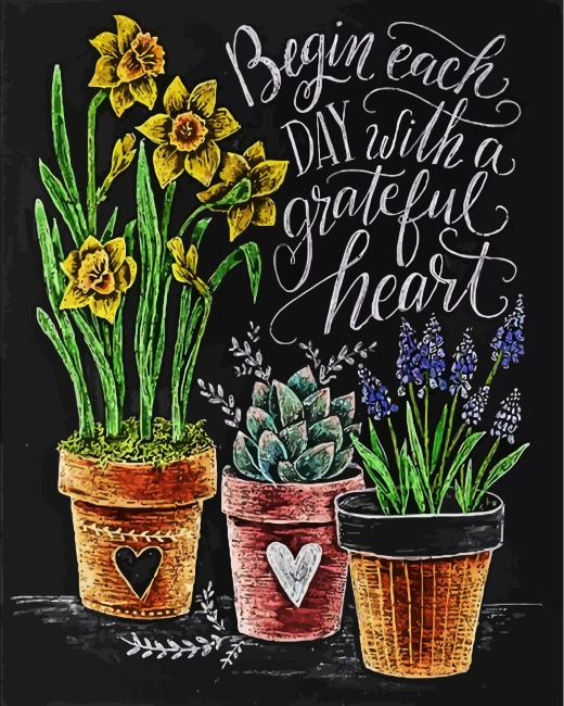 Finalizing Grateful Heart Quotes Paint By Numbers Artwork