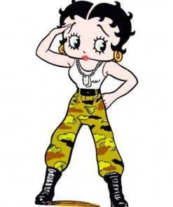 Betty Boop Army Cartoon Paint By Numbers