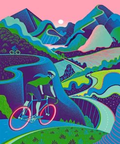Mountain Cyclist Woman Paint By Numbers