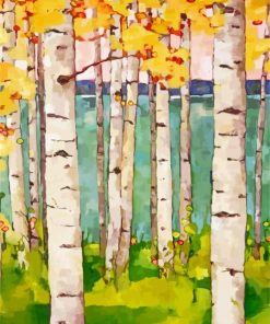 Breathtaking Birch Trees Paint By Numbers