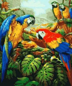 Colorful Parrots Paint By Numbers