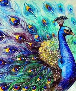 Blue Peacock Birds Paint By Numbers