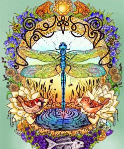 Dragonfly and Birds Paint By Numbers
