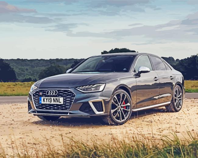 Finalizing Black Audi S4 Engine Artwork