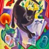 Black Cat and Floral Bouquet Paint By Numbers