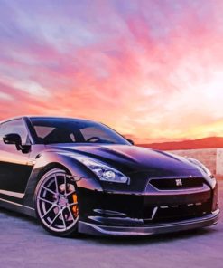 Black Nissan GT-R Paint By Numbers