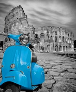 Blue Motorcycle in Italy Paint By Numbers