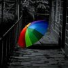 Colorful Black and White Umbrellas Paint By Numbers