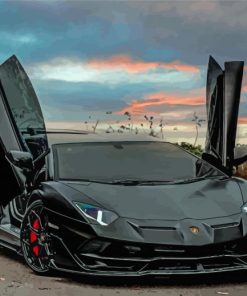 Black Lamborghini Luxury Paint By Numbers
