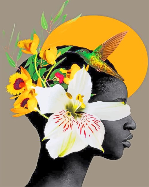 Completed Afrocentric Woman artwork