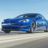 Blue Tesla Car Paint By Numbers