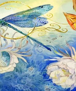 Blue Dragonfly Art Paint By Numbers