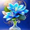 Blue Flowers in Vase Paint By Numbers