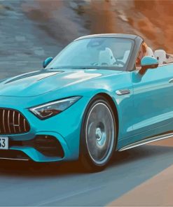 Blue Mercedes SL Car Paint By Numbers