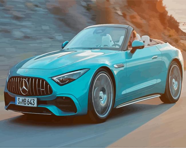 Finalize Blue Mercedes SL Car Artwork