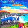Blue Volkswagen Van Paint By Numbers
