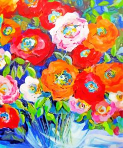 Colorful Floral Aesthetic Paint By Numbers