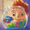 Boy and Fish Illustration Paint By Numbers