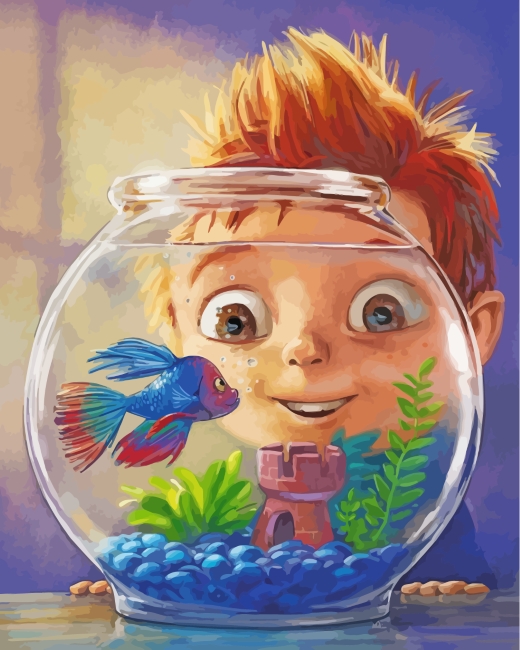 Finalizing Boy and Fish Illustration