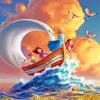 Girl On Boat Fantasy Paint By Numbers