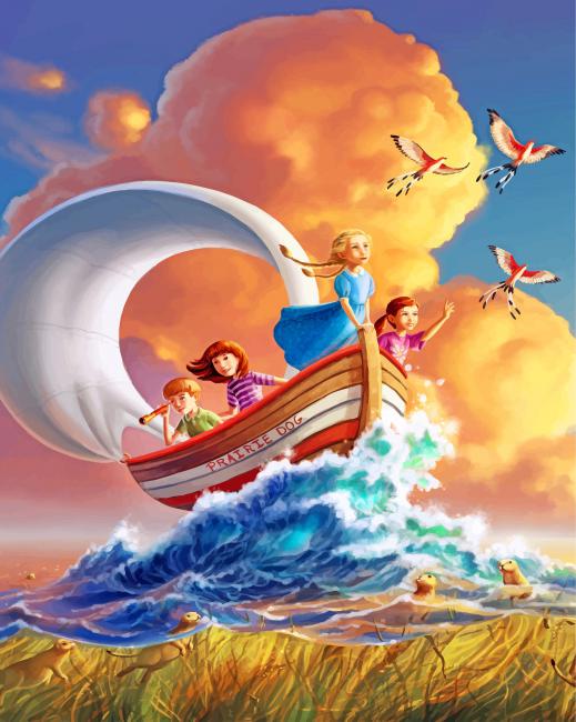 Finalizing the artwork with Girl On Boat Fantasy