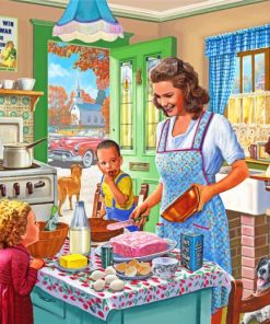 Mother and Child Breakfast Paint By Numbers