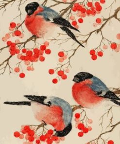 Charming Bullfinch Garden Paint By Numbers