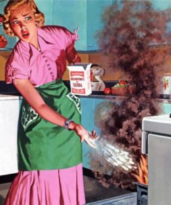 Burned Kitchen Scene Paint By Numbers