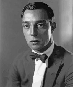 Buster Keaton Black and White Paint By Numbers