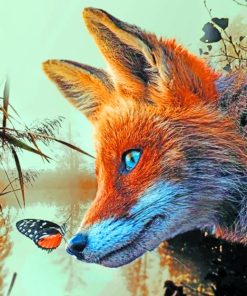 Butterfly and Fox Animal Paint By Numbers