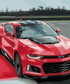 Red Camaro Car Art Paint By Numbers