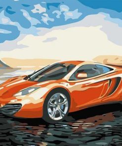 Orange Sports Car Kit Paint By Numbers