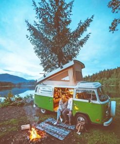 Romantic Camping Van Paint By Numbers