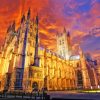 Canterbury Cathedral Sunset Scene Paint By Numbers