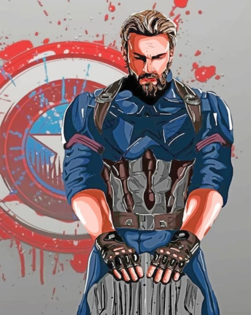 finalizing the Captain America Marvel artwork